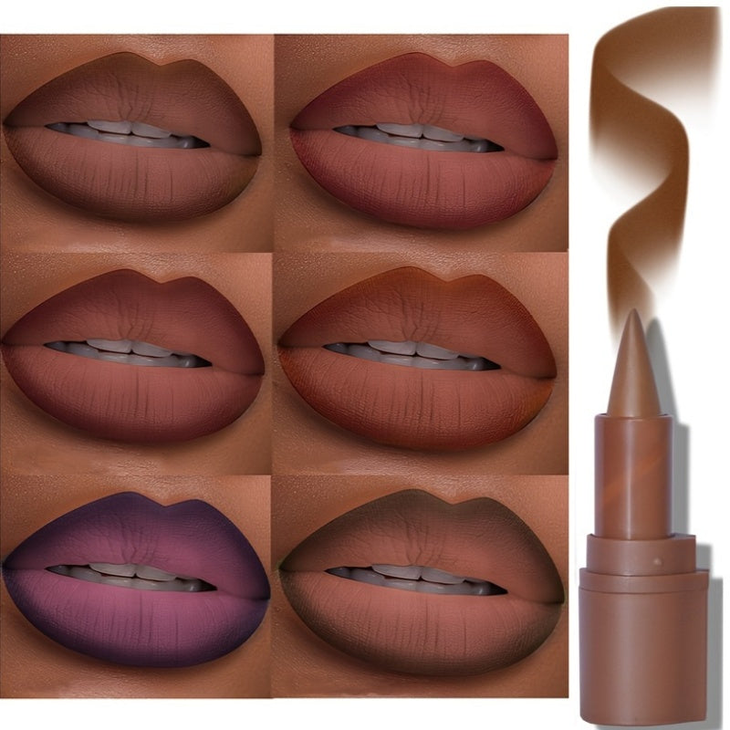 2-in-1 Matte Lip Liner & Lipstick Set – Brown & Mixed Tones