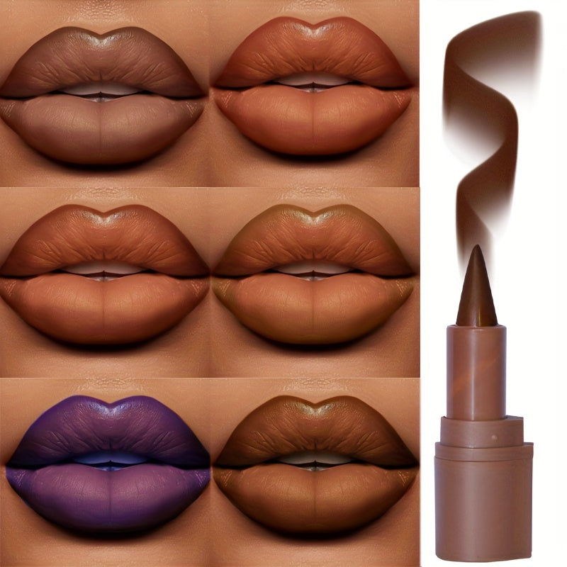 2-in-1 Matte Lip Liner & Lipstick Set – Brown & Mixed Tones