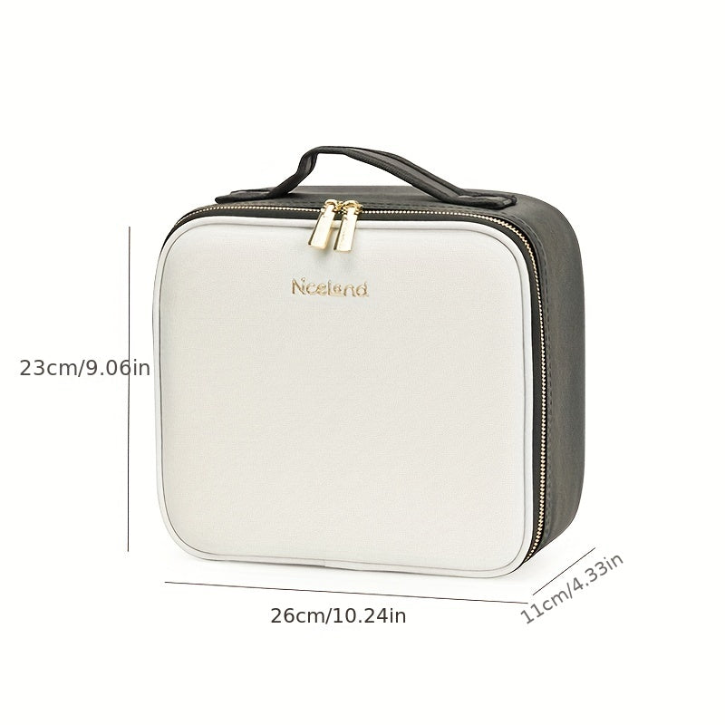 Trousse de maquillage de voyage portable avec miroir lumineux