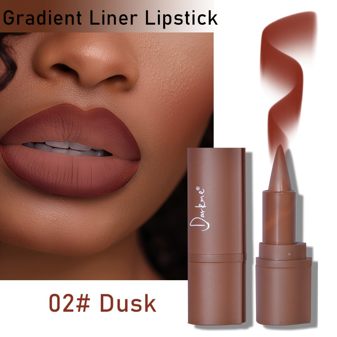 2-in-1 Matte Lip Liner & Lipstick Set – Brown & Mixed Tones