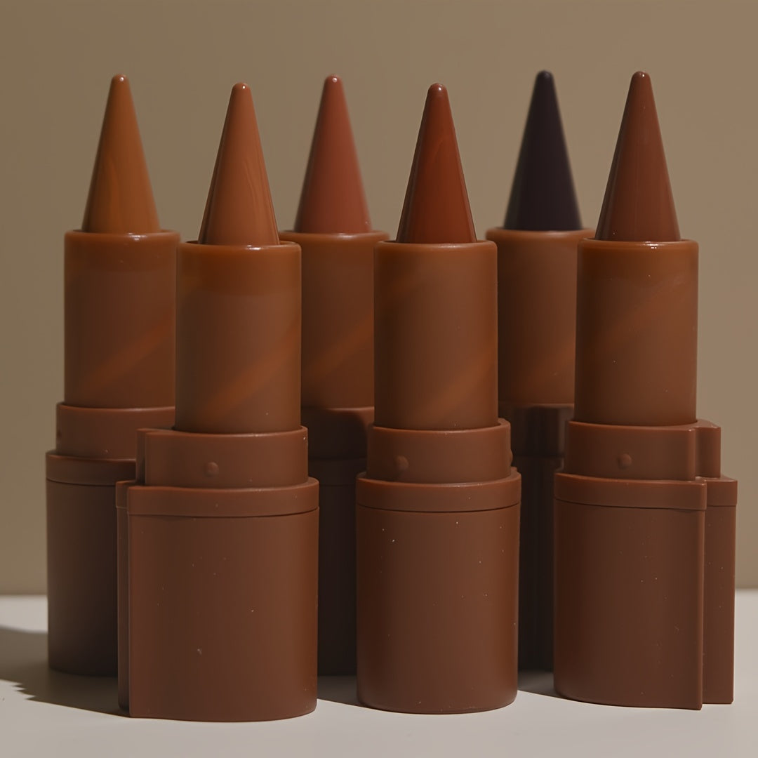 2-in-1 Matte Lip Liner & Lipstick Set – Brown & Mixed Tones