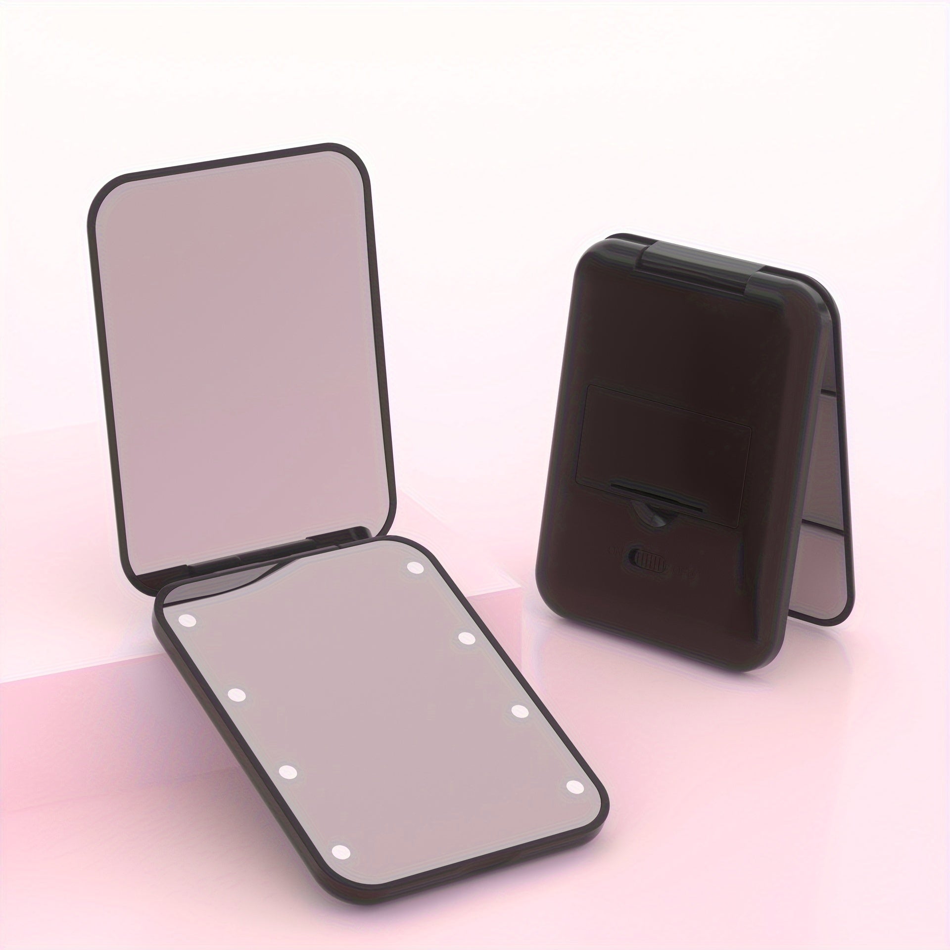 Compact Foldable Makeup Mirror with Natural Light & Magnification